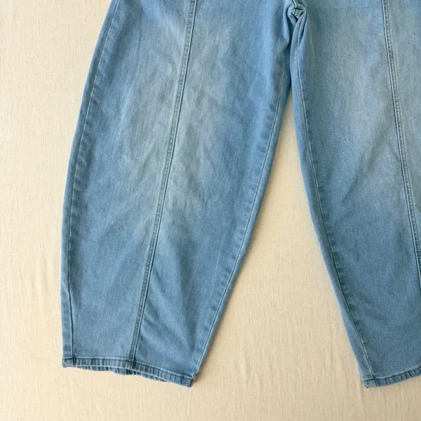 Zigoss Seam Detail Barrel Leg Jeans Women 7/28 Blue - Image 3
