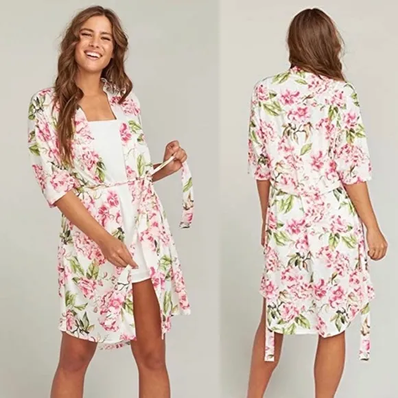 Show Me Your MuMu Womens Brie Robe Garden Of Bloom OS Floral Lightweight - Image 2