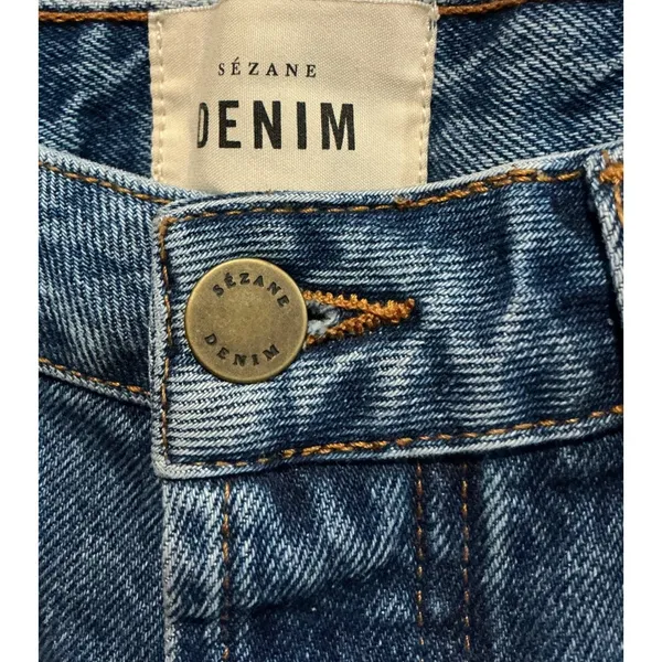 Sezane Brut Sexy Jeans Denim Blue High Rise Straight Leg Organic Cotton Size‎ 26 - Image 6