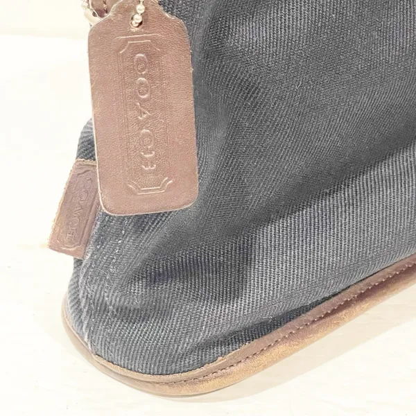 Vintage Coach E9d-6136 Black Canvas / Brown Leather Trim Purse Handbag‎ - Image 4