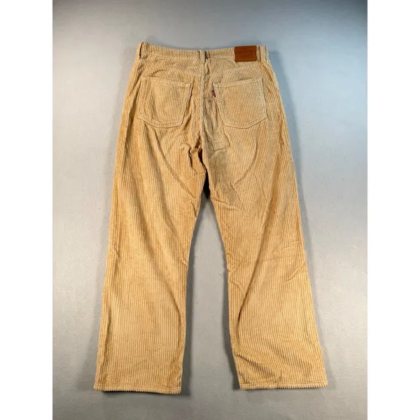 Levis Premium Ribcage Straight Ankle Corduroy Pants Tan Beige Womens 31 - Image 2