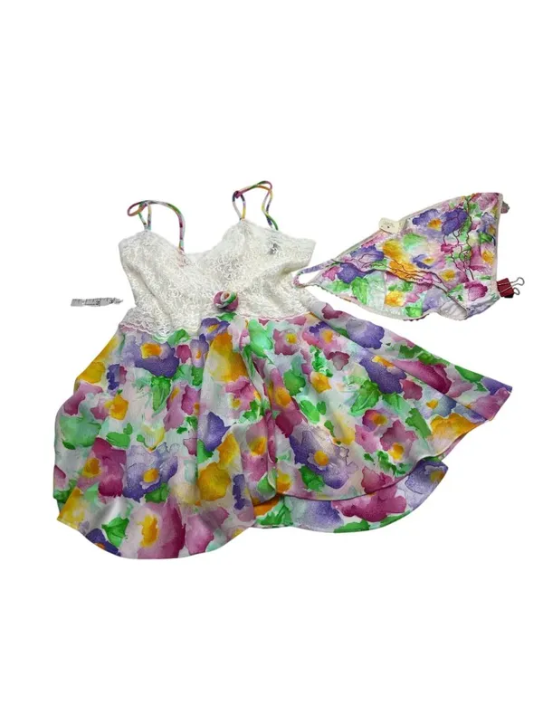 Victorias Secret Floral Babydoll Lace Chemise With Adjustable Straps Size M 31a - Image 5