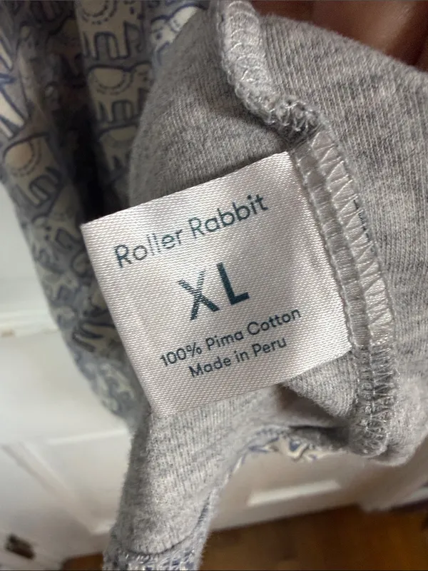 Roller Rabbit Hathi Pajama Set in the Heather Grey W2561 Sz XL - Image 2