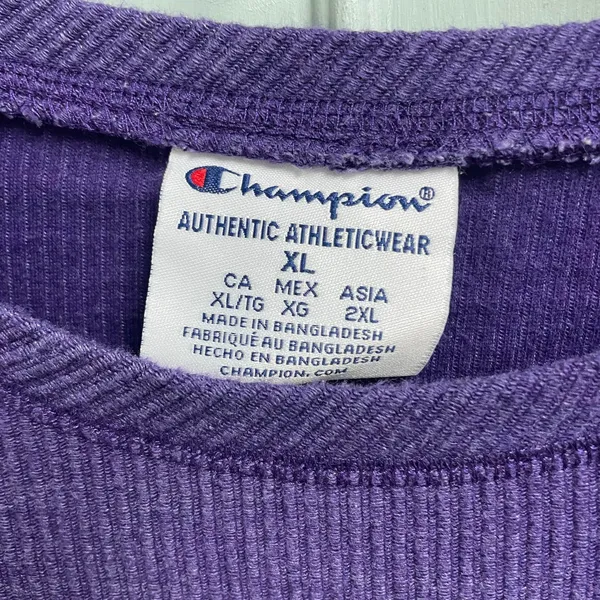 Champion LSU Ribbed Pullover Size XL Louisiana State Long Sleeve Crewneck - Image 3