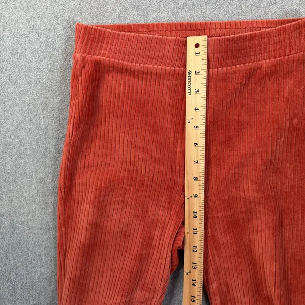 Aerie Corduroy Flare Pants Women's Small Short Burnt Orange Pull On Stretch - Image 6