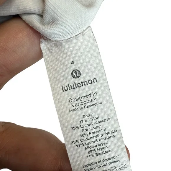 Lululemon‎ Women’s Size 4 Longline Energy Bra White Strappy Gym Yoga Sports Bra - Image 5