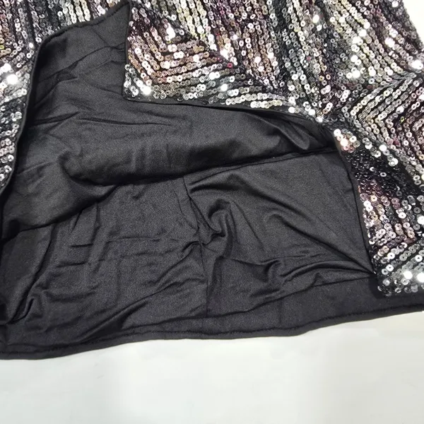 Michael Costello Leanne Mini Dress in Metallic Silver XS - Image 6
