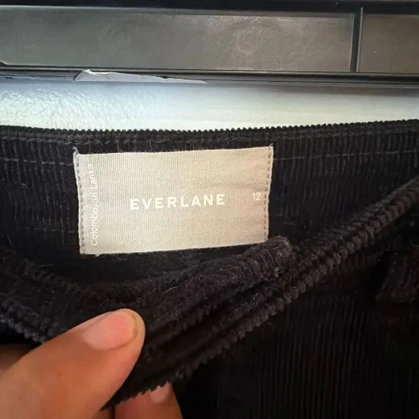 Everlane The Corduroy Wide Leg Pant Black High Rise Size 12 Fall Casual #900 - Image 5