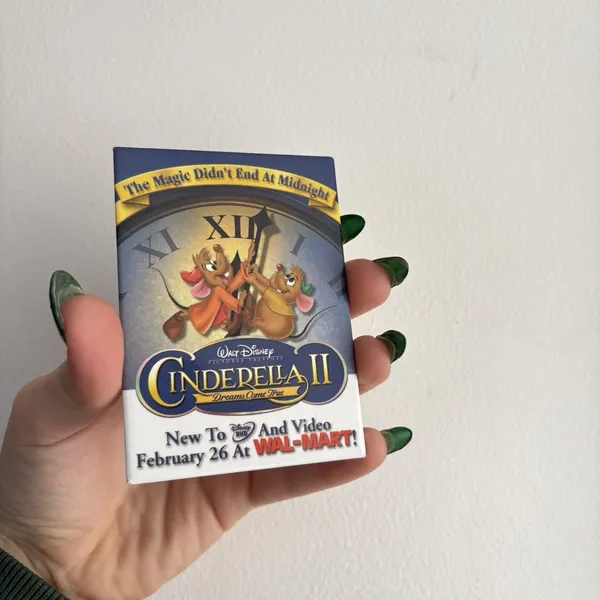 Vintage Cinderella 2 Movie‎ Promo Pin Brooch Button Disney Y2K Blue Walmart - Image 2