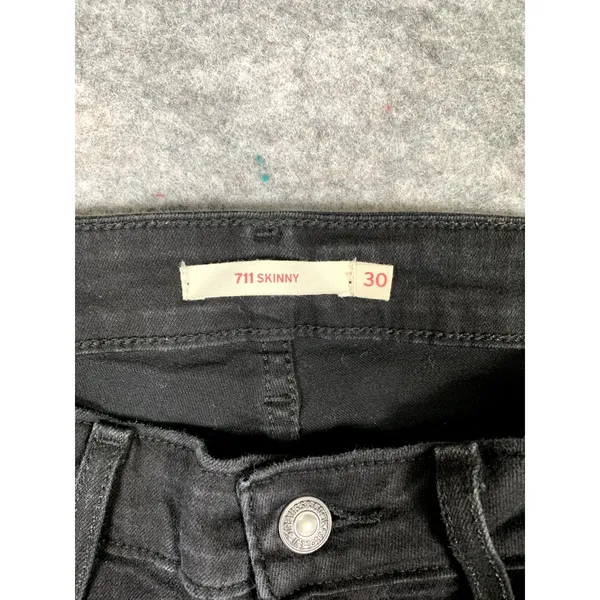 Levi's‎ Pants Womens Size 30 Skinny Stretch Black Denim Jeans Casual 711 - Image 3