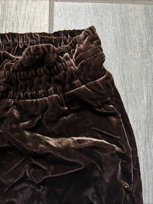 Anthropologie Brown Velvet Wide-Leg Pants - Image 3