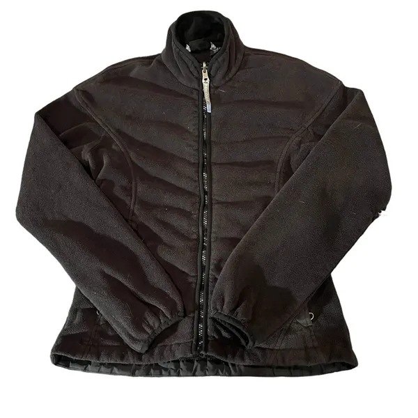 Marmot Jacket Womens Size Small Black‎ Full Zip Fleece Mock Neck Pockets - Image 2