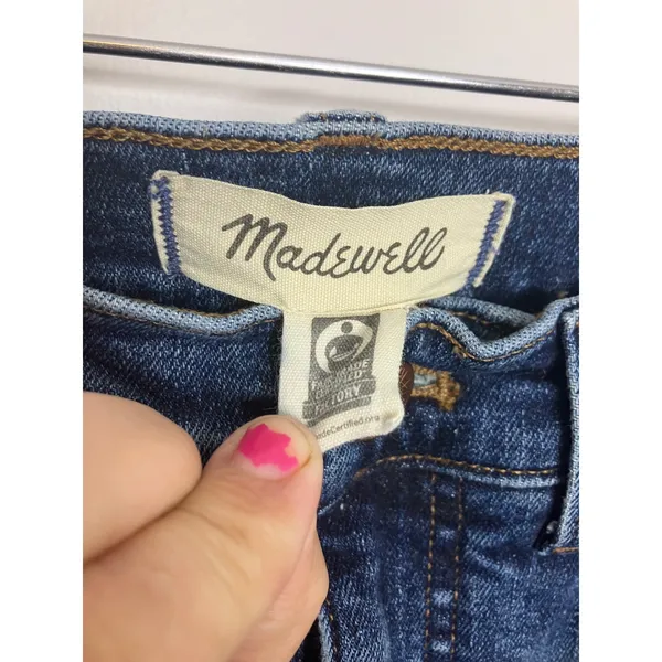 Madewell Stovepipe Jeans Womens 25 Blue Excellent Mid-Rise Straight Leg Denim - Image 3