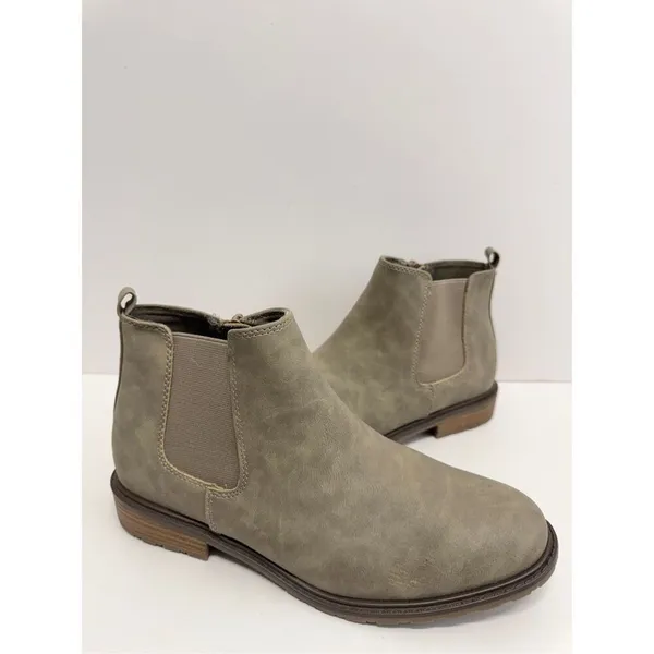 White Mountain Boots Chelsea Style Size 8.5 Womens Taupe Side‎ Zip Booties - Image 5