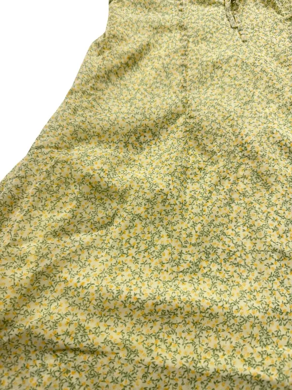 Divided Yellow Green Floral Mini Dress Sundress Tie Front Cutout X-Small Women's - Image 9