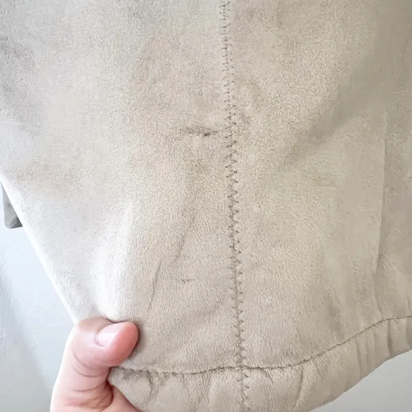 Vintage Beige Faux Suede Coat Size L - Image 8