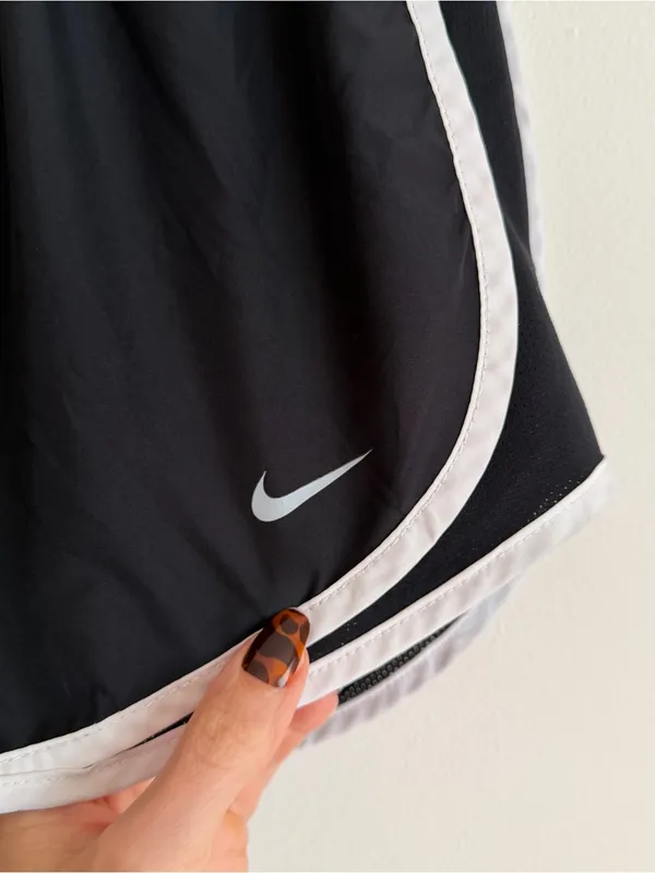 Nike Tempo Dri-FIT Running Shorts Black White Trim Brief Lined Small S - Image 2