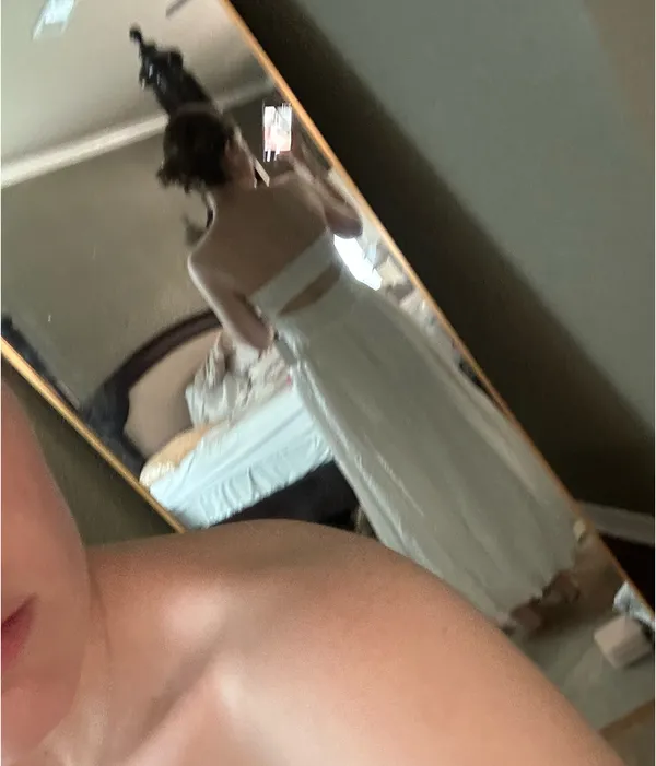 ASTR the Label Medi length strapless white sun dress - Image 3