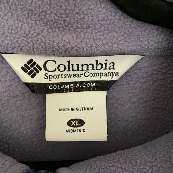 Columbia Violet Full Zip Fleece Jacket XL - Image 3