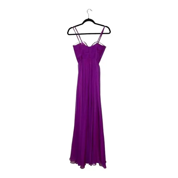 La Femme Purple Magenta Strapless‎ Rhinestone Sweetheart Neck Gown Size 0 - Image 6