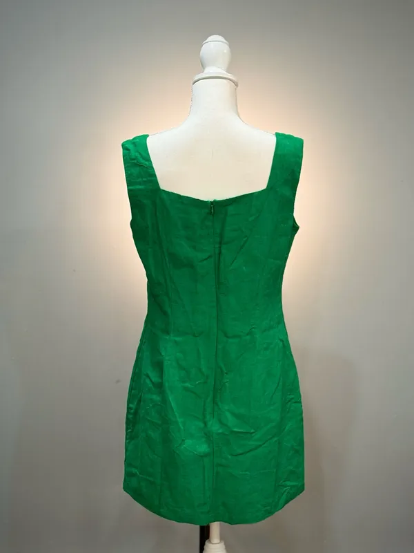 Green French Connection Linen Blend Mini Dress Size 8 NWT - Image 2