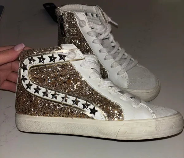 Vintage Havana Studded High Top Sneakers - Image 3