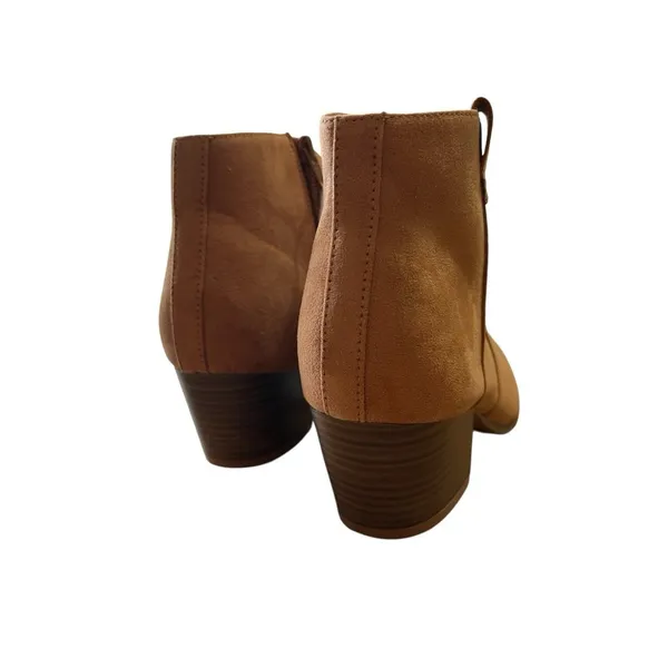Old Navy Faux-Suede Booties for Women Tan Size 7 NWT‎ Water & Stain Repellant - Image 2