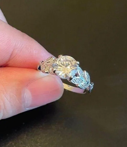 Austrian Crystal Silver Woman Ring Size 6 - Image 6