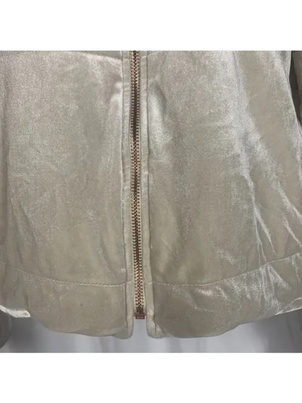 Lauren Conrad Womens Gold Shimmer Velvet Jacket Size L Full Zip Lightweight - Image 3