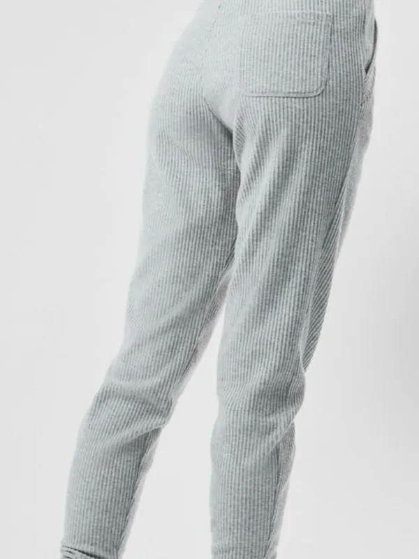 Alo Yoga Gray Ribbed Sweatpants - Image 3