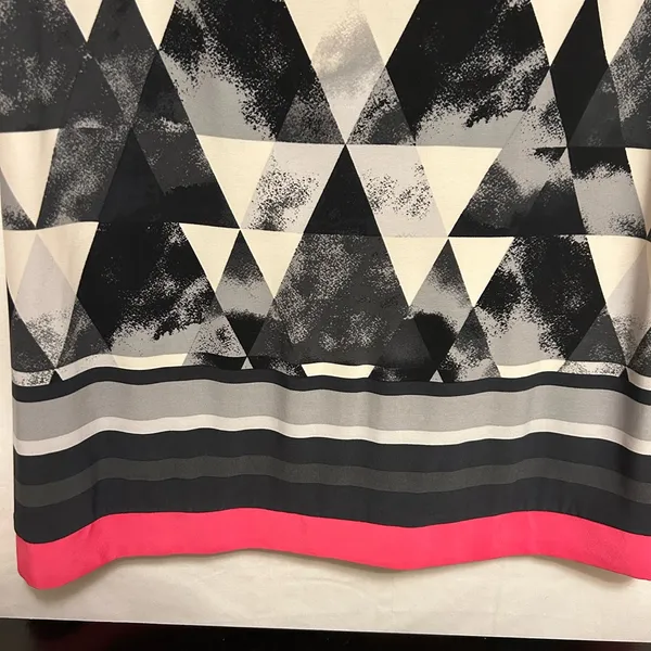 ELIZA J‎ Shift Dress Black Ivory Pink Geometric Short Sleeve Size 8 - Image 2