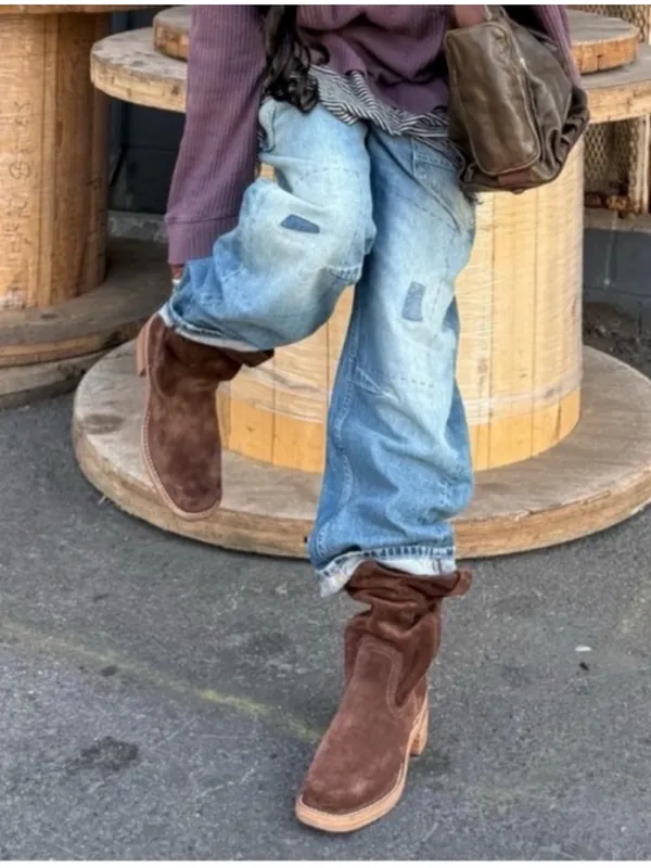 Frye Campus 12R Brown Boots in Brown Brownie Suede NWOB - Image 2