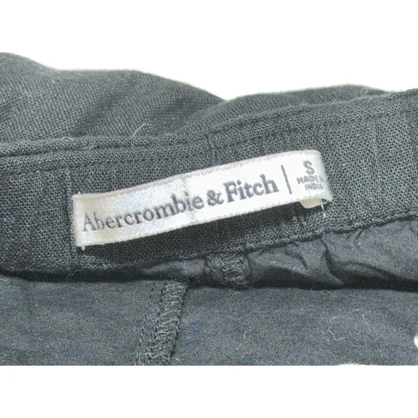 NEW Abercrombie & Fitch Black Linen Cotton Zip Skirt Shorts Skorts Womens Size S - Image 3