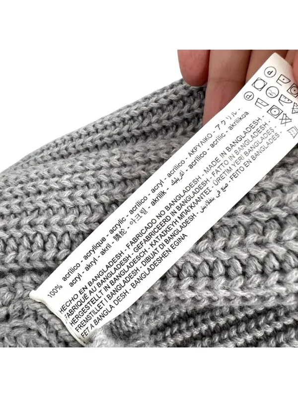 Bershka Chunky Turtleneck Sweater Cozycore Minimalist Gray Size Medium - Image 9