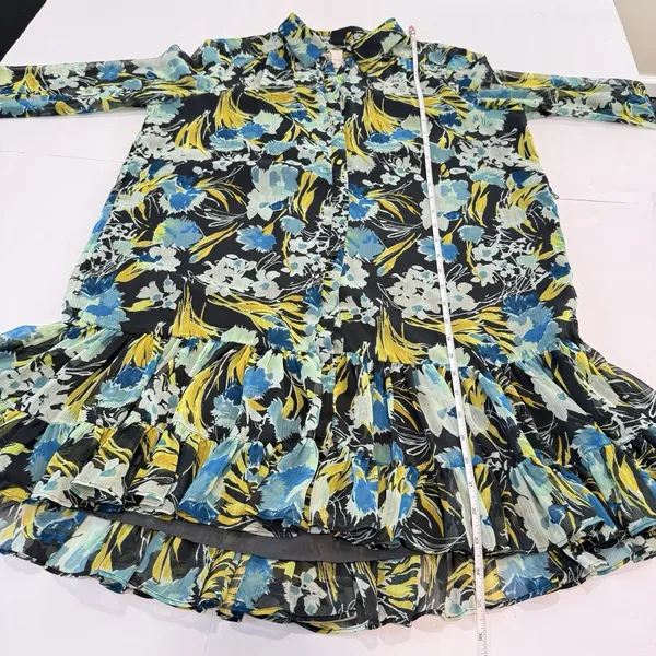 Cinq À Sept Lyra Obsidian Tossed Floral Mini Dress Ruffle Tiered Size 8 - Image 14