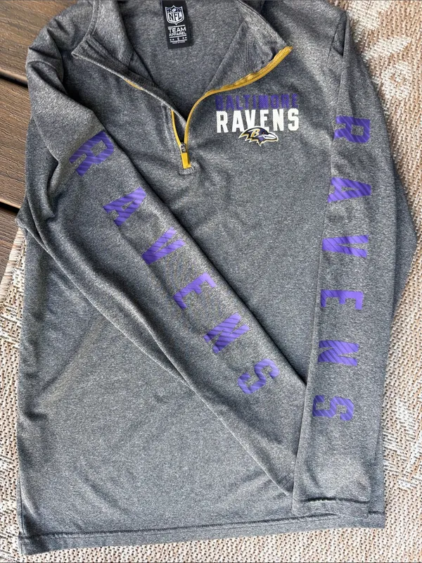 NFL Baltimore Ravens Heather Gray Team Apparel Shirt with Black Tag - Image 3