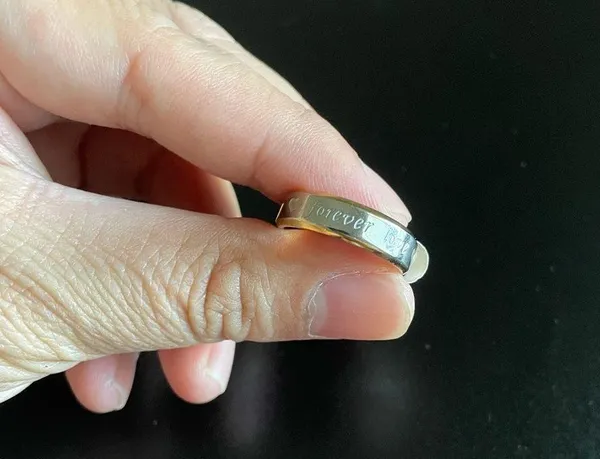 Gold silver forever love ring size 8 - Image 6