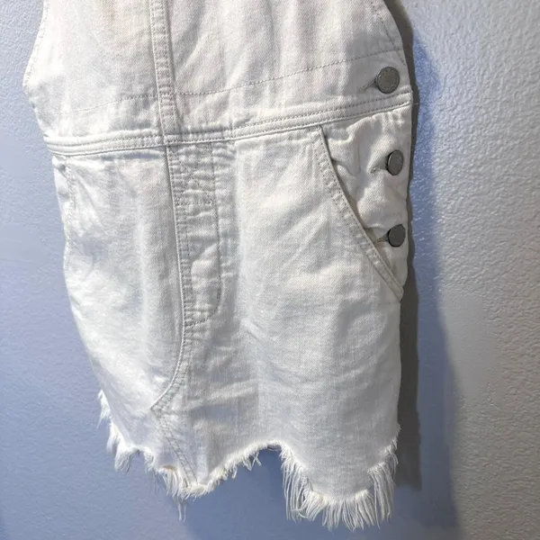 Free People Women's Size-0 Torn Up Jumper Dress‎ Skirt Overall White - Image 8