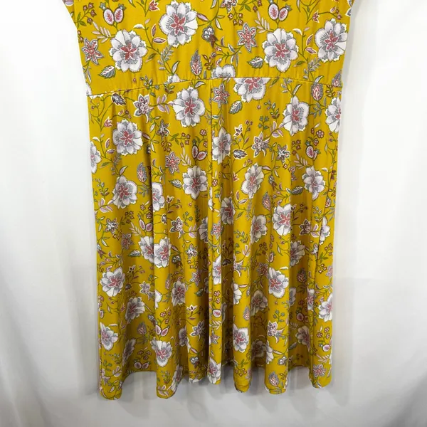 Candies XL‎ Mini Dress Yellow Floral Twist Front Sleeveless Preppy Boho 1039 - Image 7