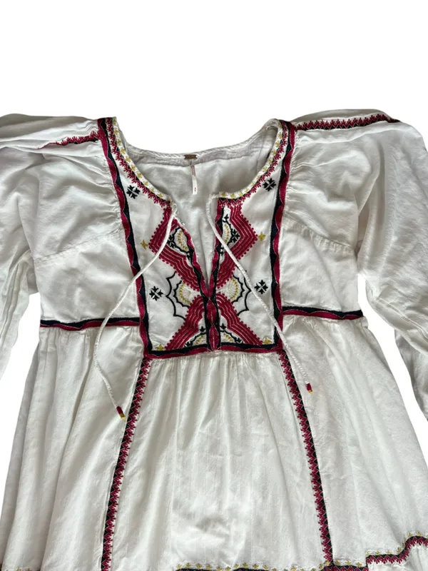 Free People FP Women’s Sweet Escape Embroidered White Long Sleeve Midi Dress S - Image 3