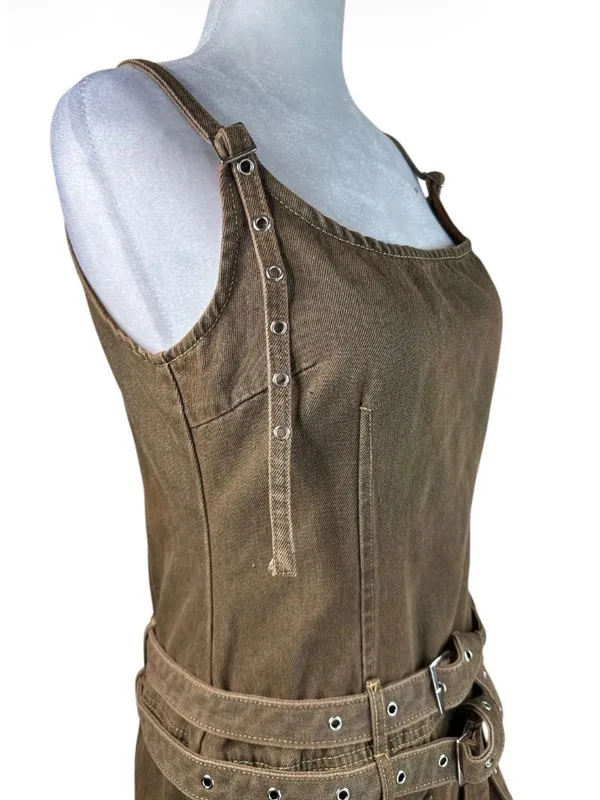 LIONESS Biker Mini Dress in Petrol Medium New Womens Denim - Image 5