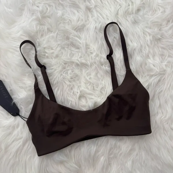 Nike Skims Matte Micro Scoop Bra Dark Sepia Size XS - Image 3
