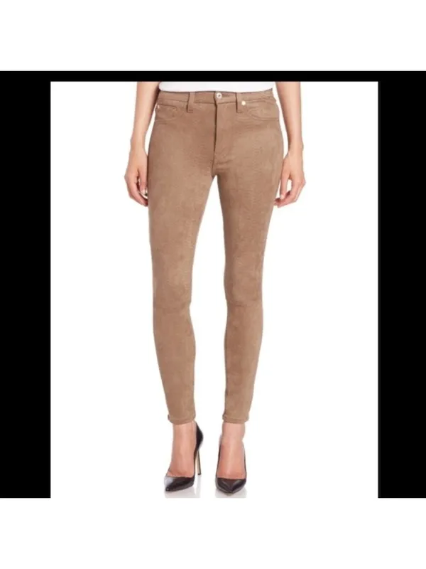 7 for all mankind tan sueded pants size 25 - Image 2