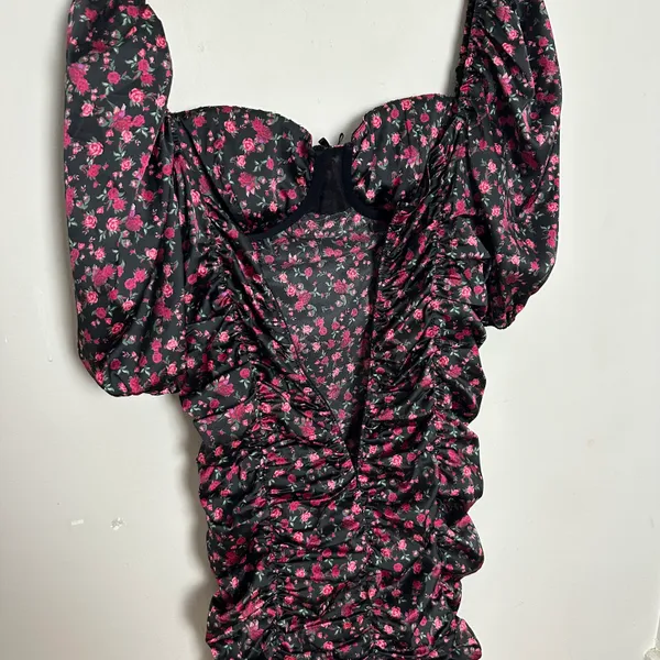 For Love & Lemons - Black Melrose Cocktail Satin Bodycon Mini Dress - Image 8