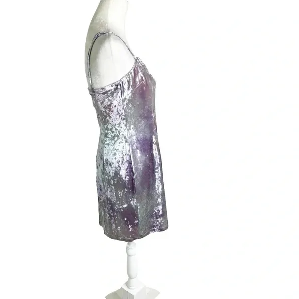 NWT Lulus Whatever Forever Tie Dye Crushed Velvet Bodycon Dress Lavender Size M - Image 7