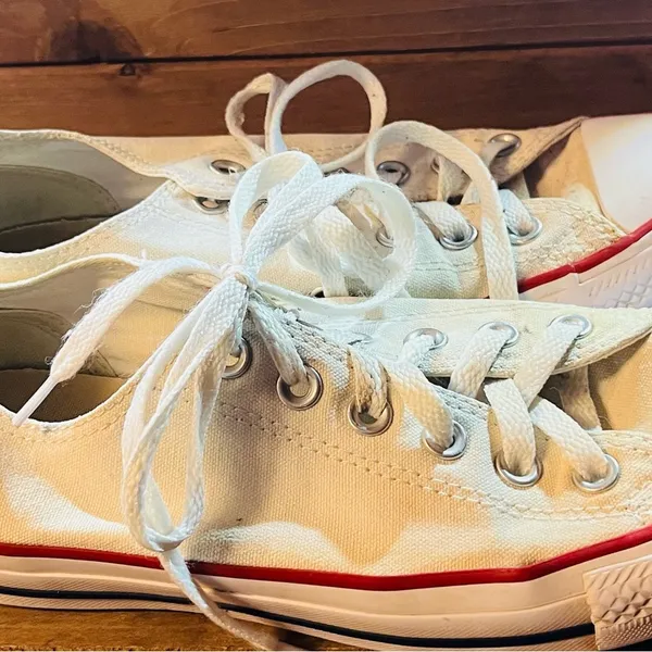 Converse Shoes Womens 8.5 Chuck Taylor All Star Sneakers White Canvas Lace Up - Image 2