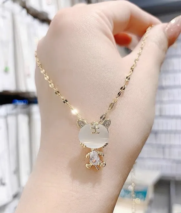 18K Gold Plated Tiger Shape Necklace - Image 4