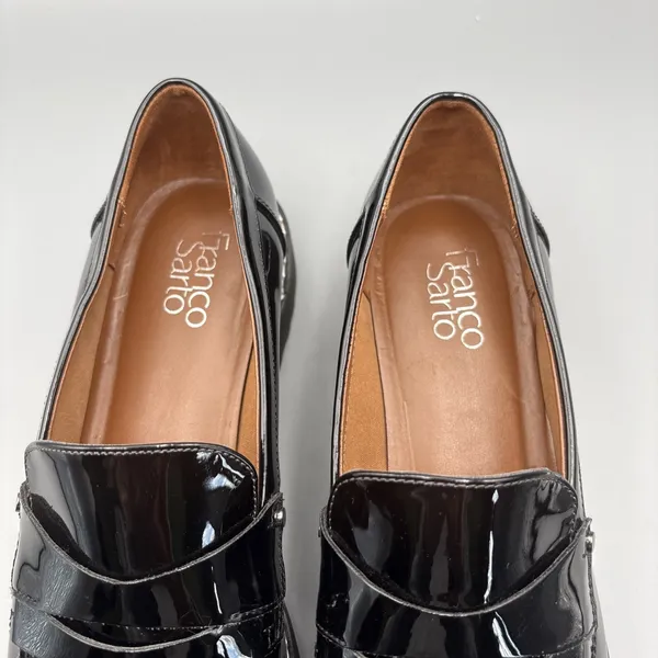 Franko Sarto Cassandra Penny Loafers Size 10 Black Patent Vegan Leather Academia - Image 3