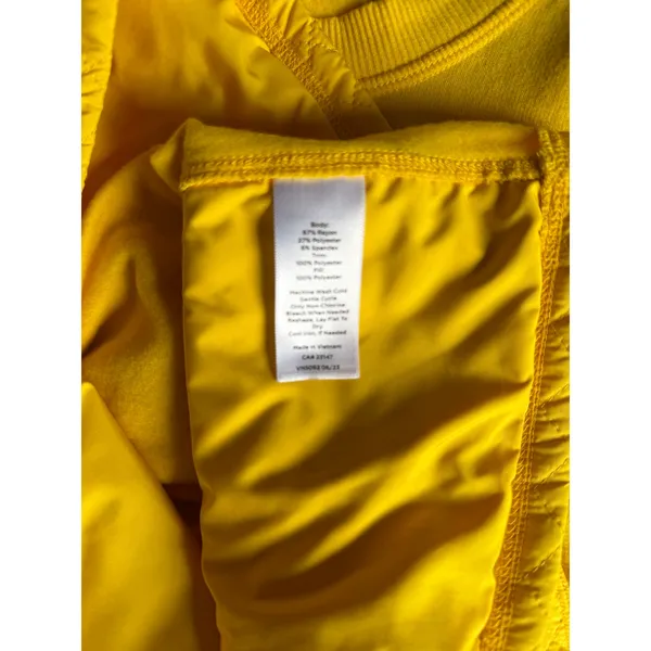 T by Talbots Yellow Quilted Sweatshirt Small Golf Pullover Stretch Athleisure - Image 9