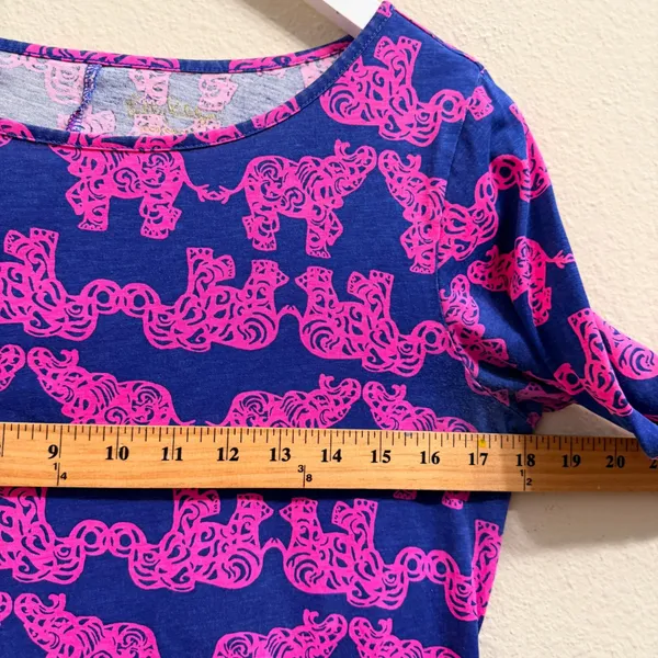 Lilly Pulitzer Marlowe "Pack Your Trunk" Mini Dress Medium Elephant Pima Cotton - Image 15
